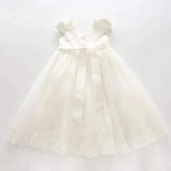 Embroidered Formal Dress with Dimontee Bow