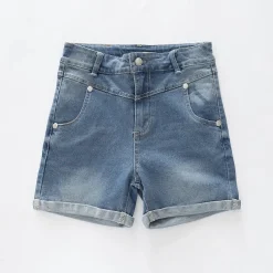 Faded Denim Shorts