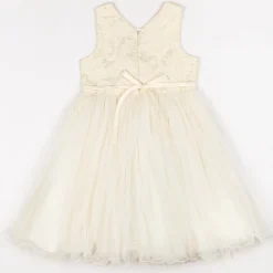 Girl Gold Jacquard Formal Dress
