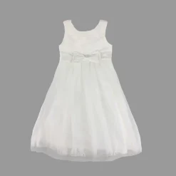 Girl Ivory Occasion Formal Dress With Bow 6-12