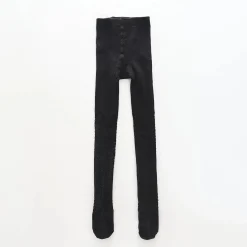 Girls Black Cable Knit Tights