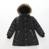 Girls' Black Long Line Puffer Coat