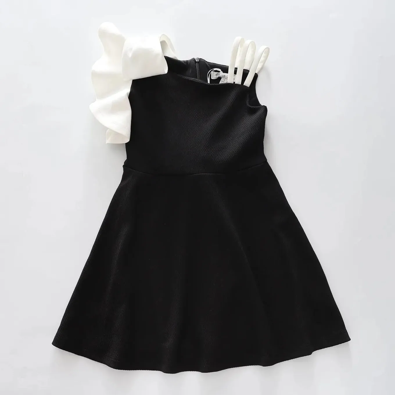Girls Black One Shoulder Party Dress