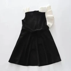 Girls Black One Shoulder Party Dress
