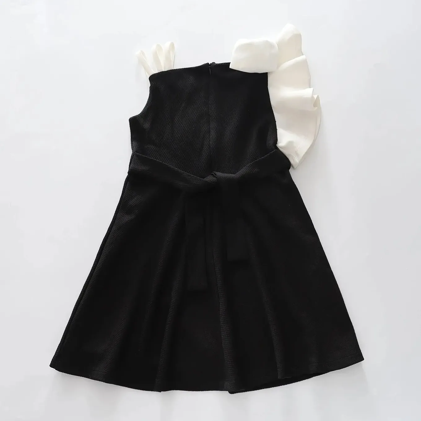 Girls Black One Shoulder Party Dress