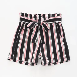 Girl's Blue and Pink Striped Shorts