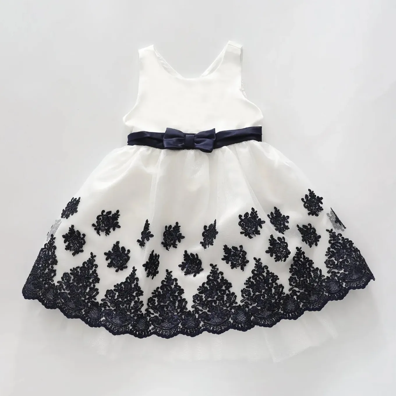 Girls Blue Lace Formal Dress