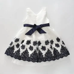 Girls Blue Lace Formal Dress