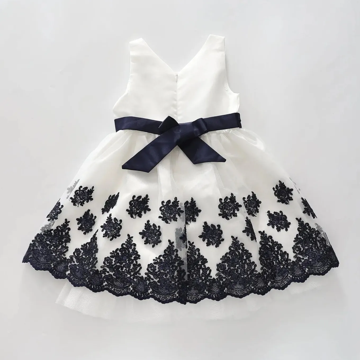 Girls Blue Lace Formal Dress