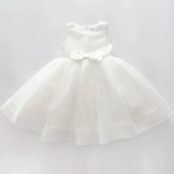 Girls' Elegant Tulle Formalwear Dress - Ivory