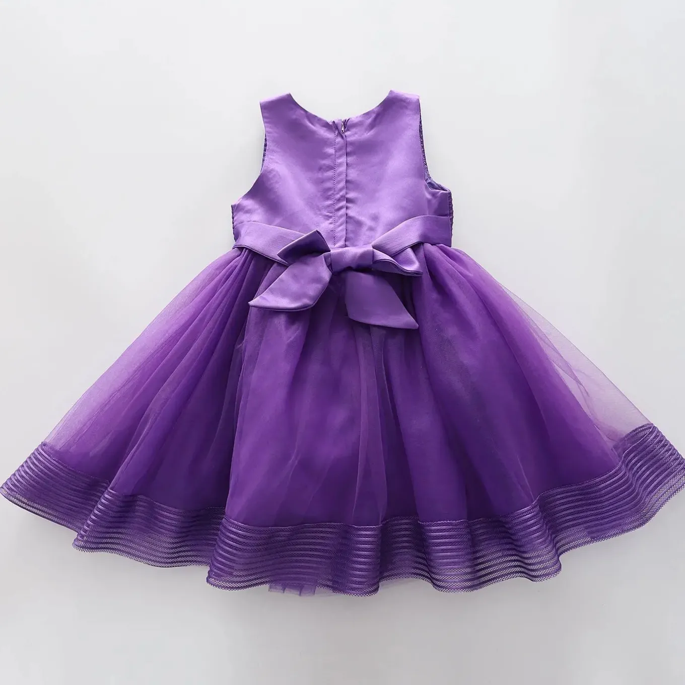 Girls' Elegant Tulle Formalwear Dress - Purple