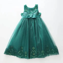 Girls Emerald Green, Sequin Formal Dress