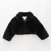 Girls Faux Fur, Black Bolero