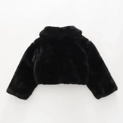 Girls Faux Fur, Black Bolero