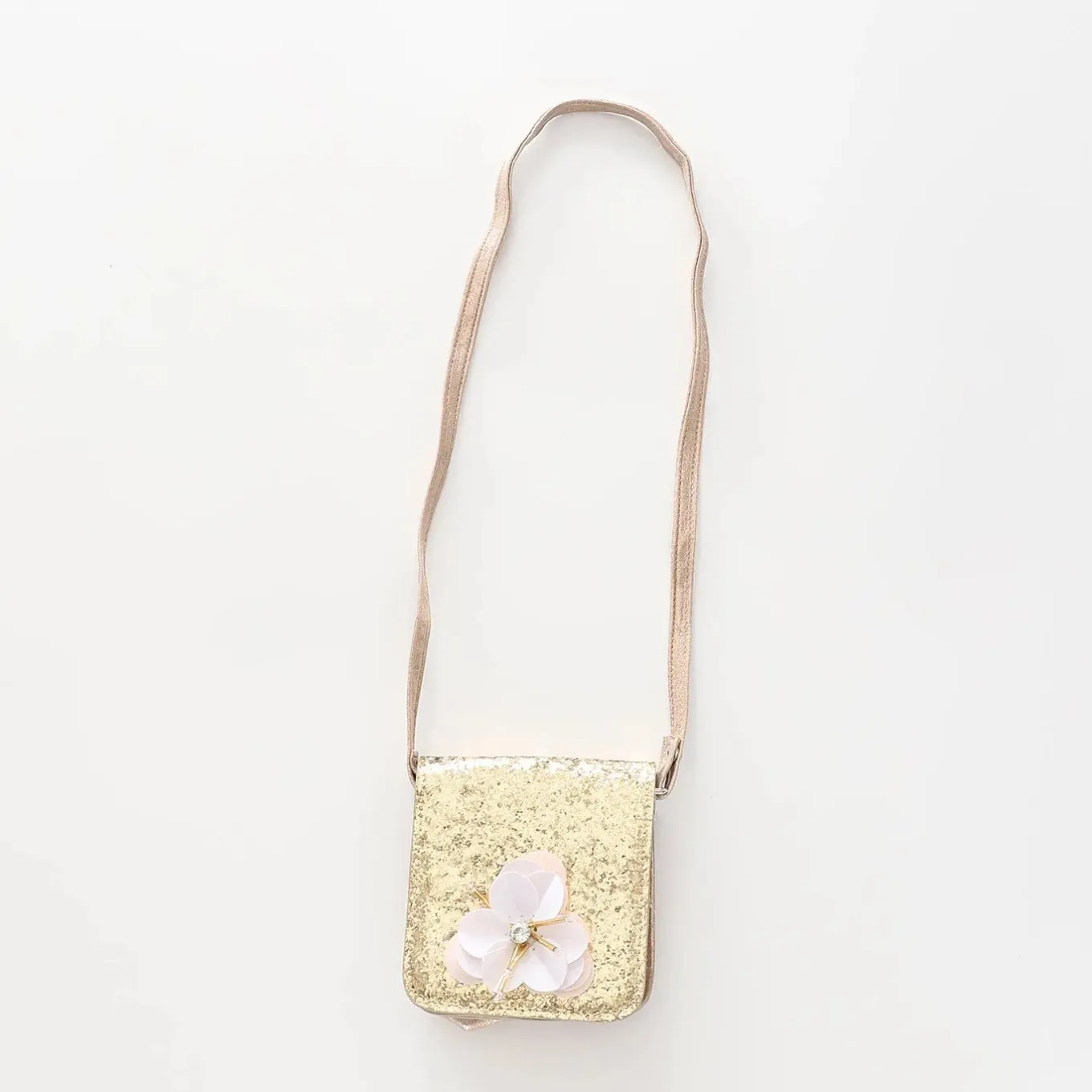 Girls Gold Glitter Cross Body Bag