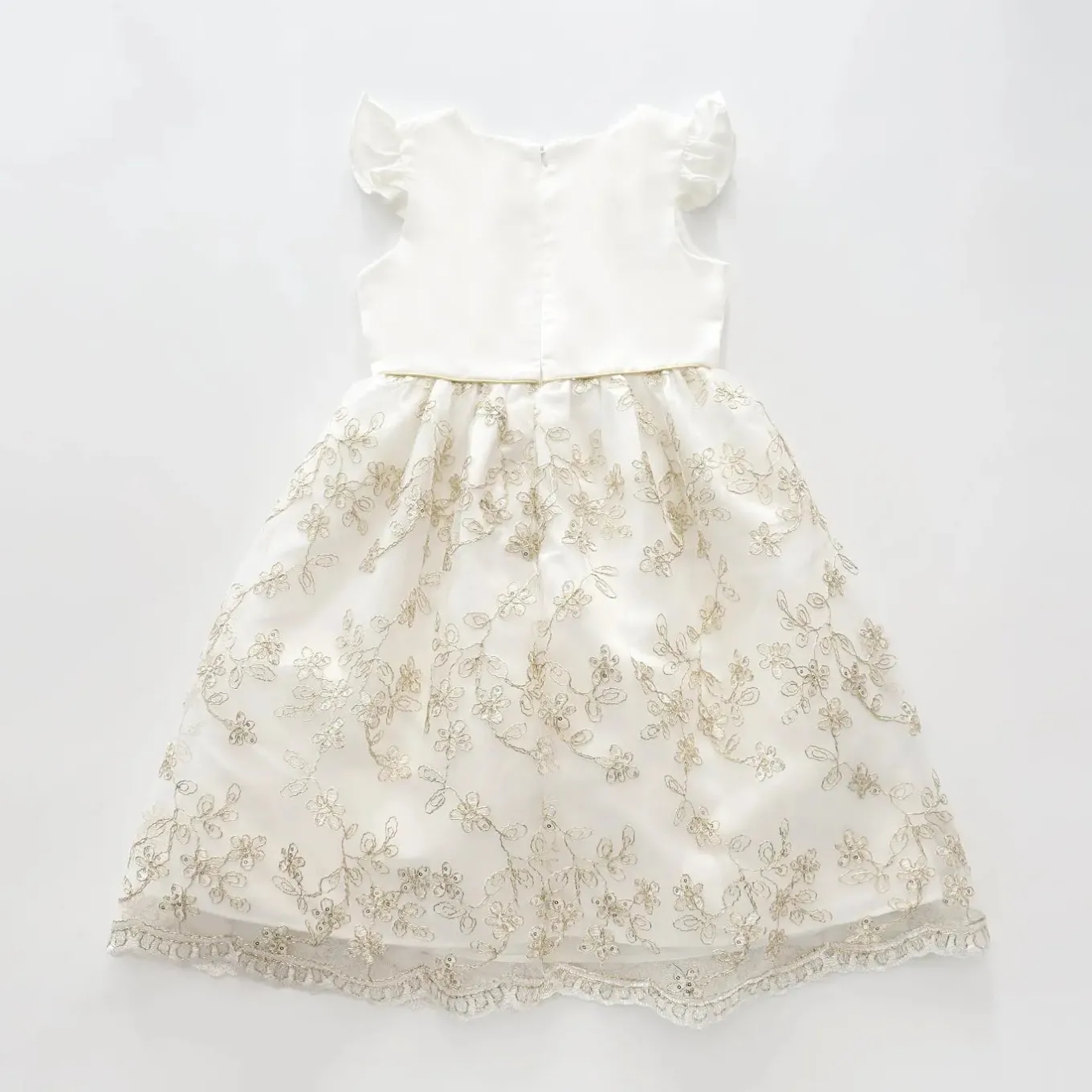 Girls Gold Lace Party Dress