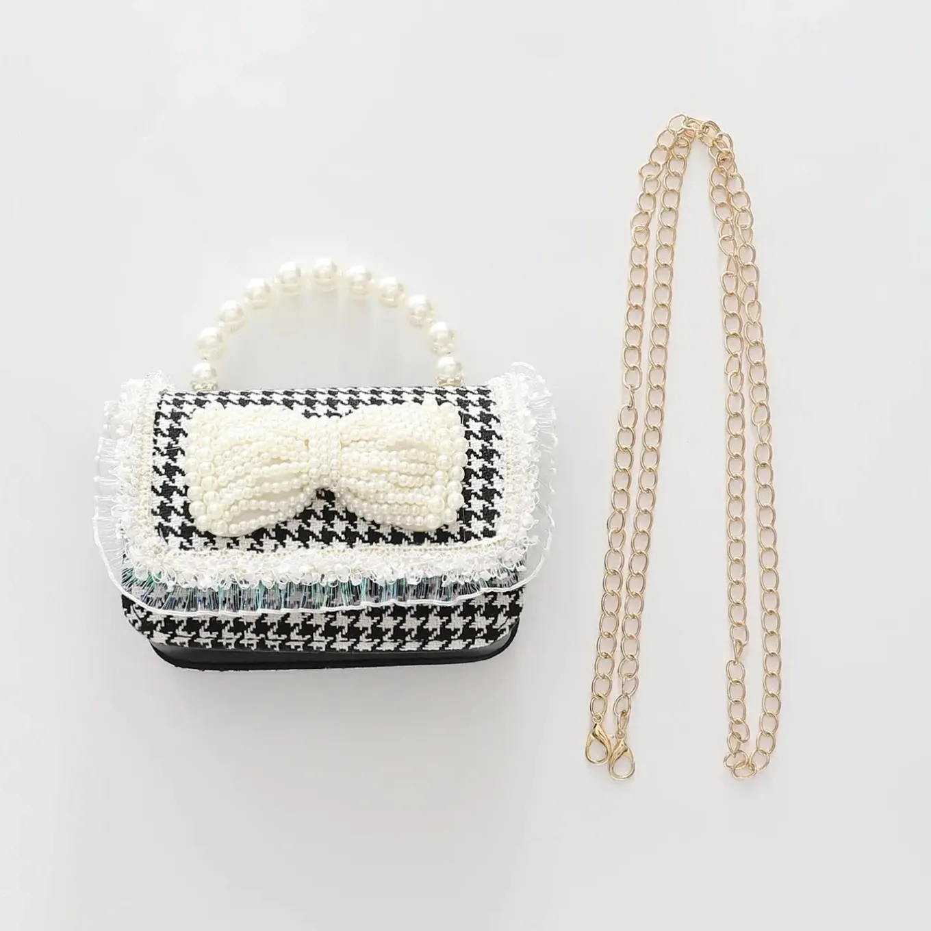 Girls Houndstooth Handbag