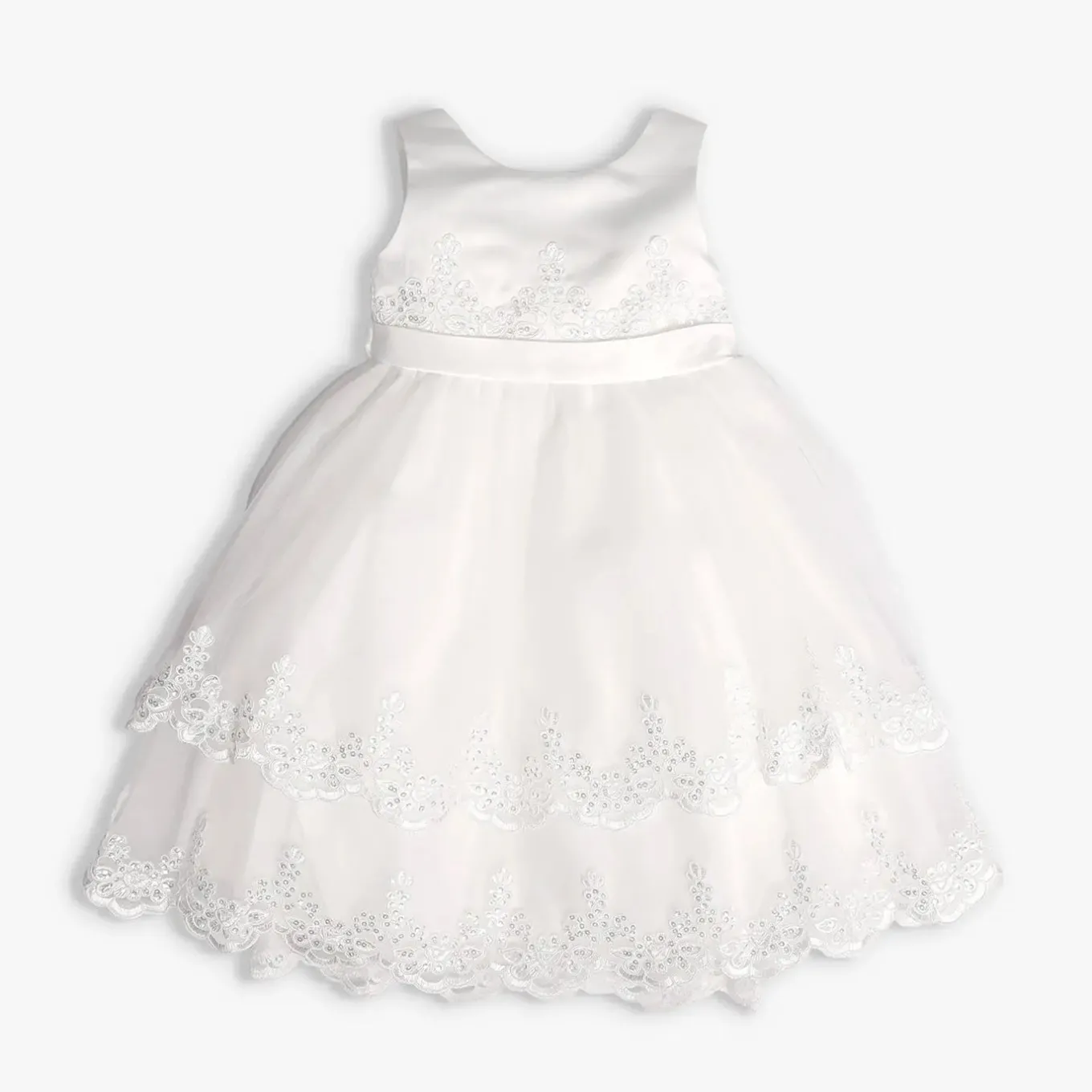 Girls' Ivory Tiered Tulle Formal Occasion Dress