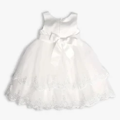 Girls' Ivory Tiered Tulle Formal Occasion Dress