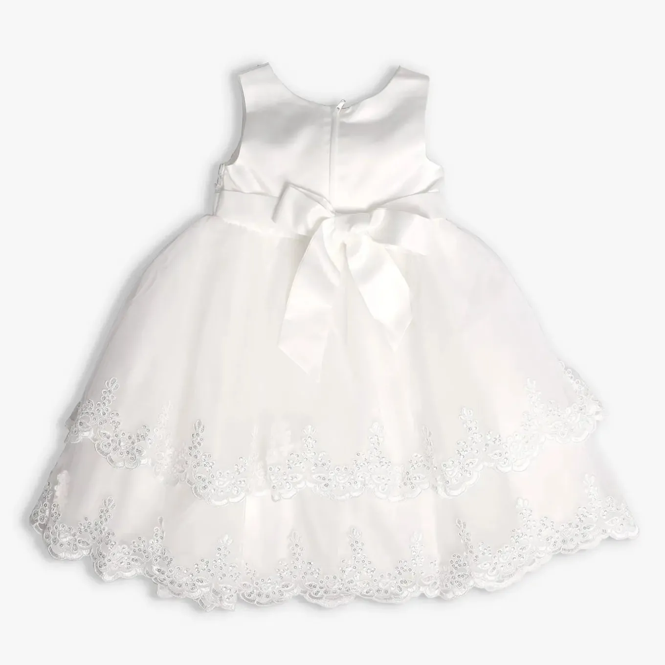 Girls' Ivory Tiered Tulle Formal Occasion Dress
