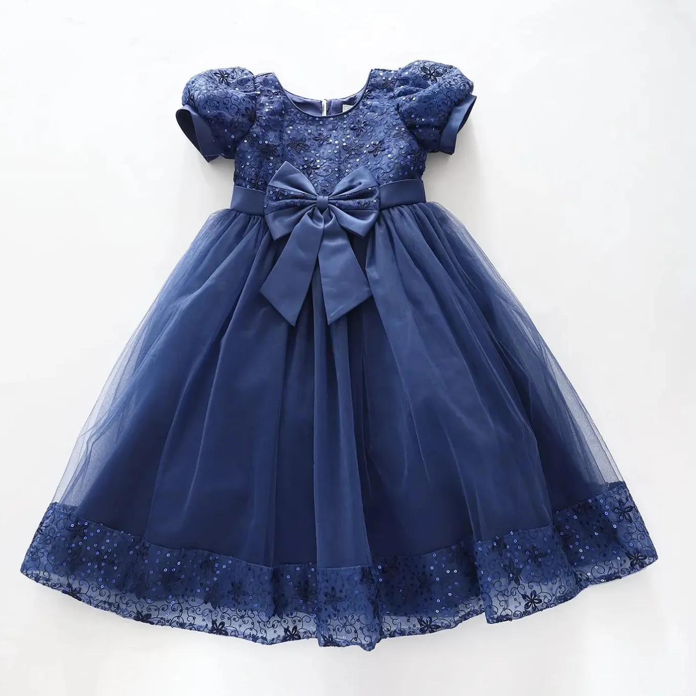 Girls Navy Blue, Sequin Formal Dress