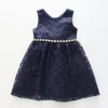 Girls' Navy Lace Dress