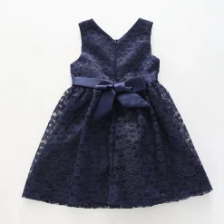 Girls' Navy Lace Dress