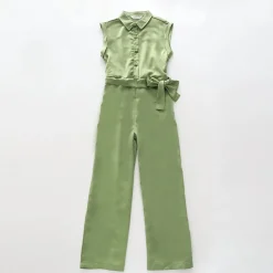 Girl's Olive Green Jumpsuit