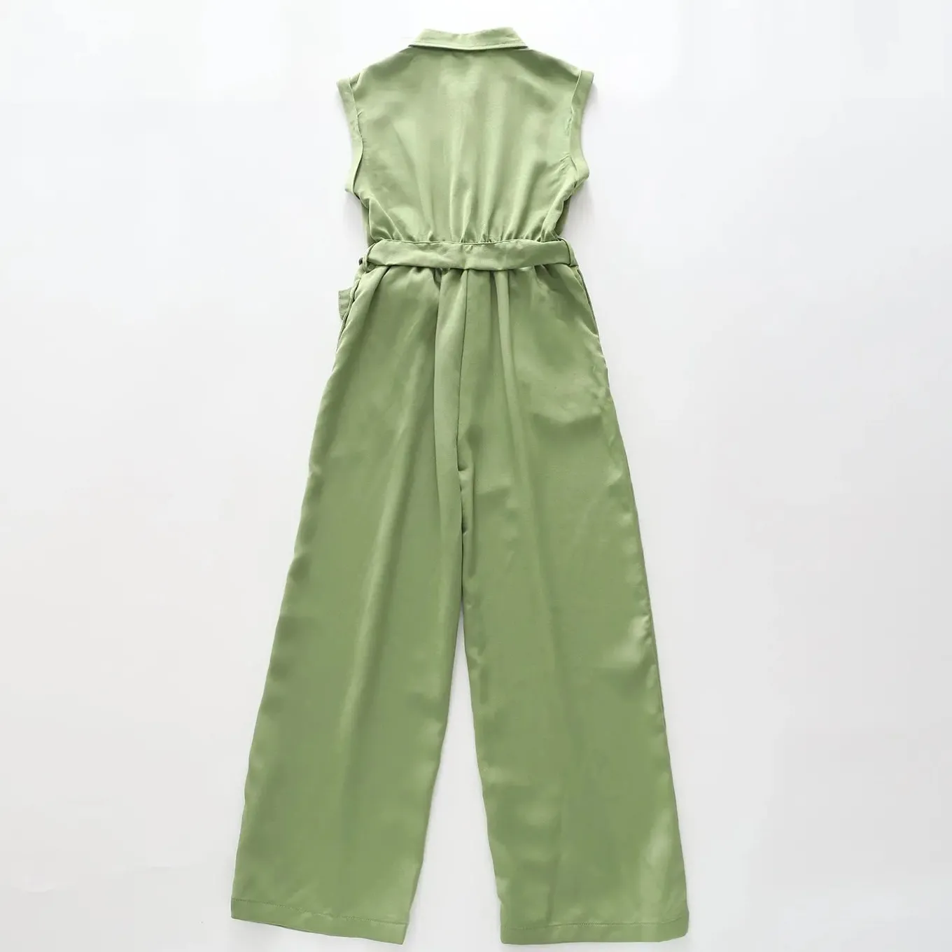 Girl's Olive Green Jumpsuit