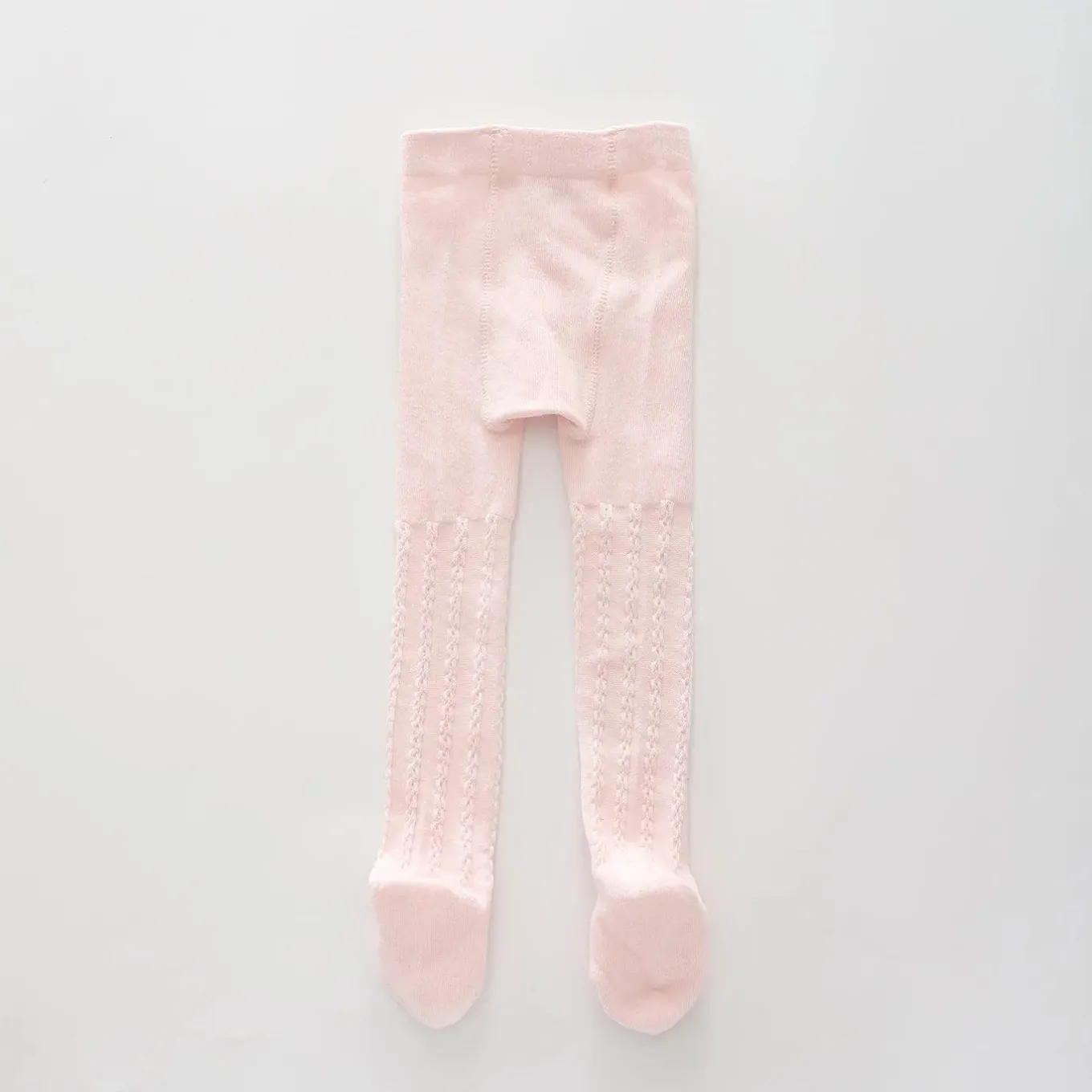 Girls Pink Cable Knit Tights