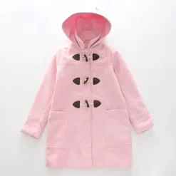 Girls Pink Winter Duffle Coat