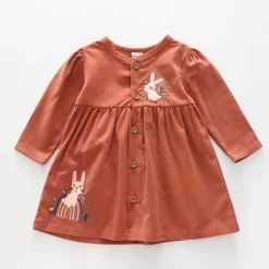 Girls' Rainbow Bunny Cord Dress