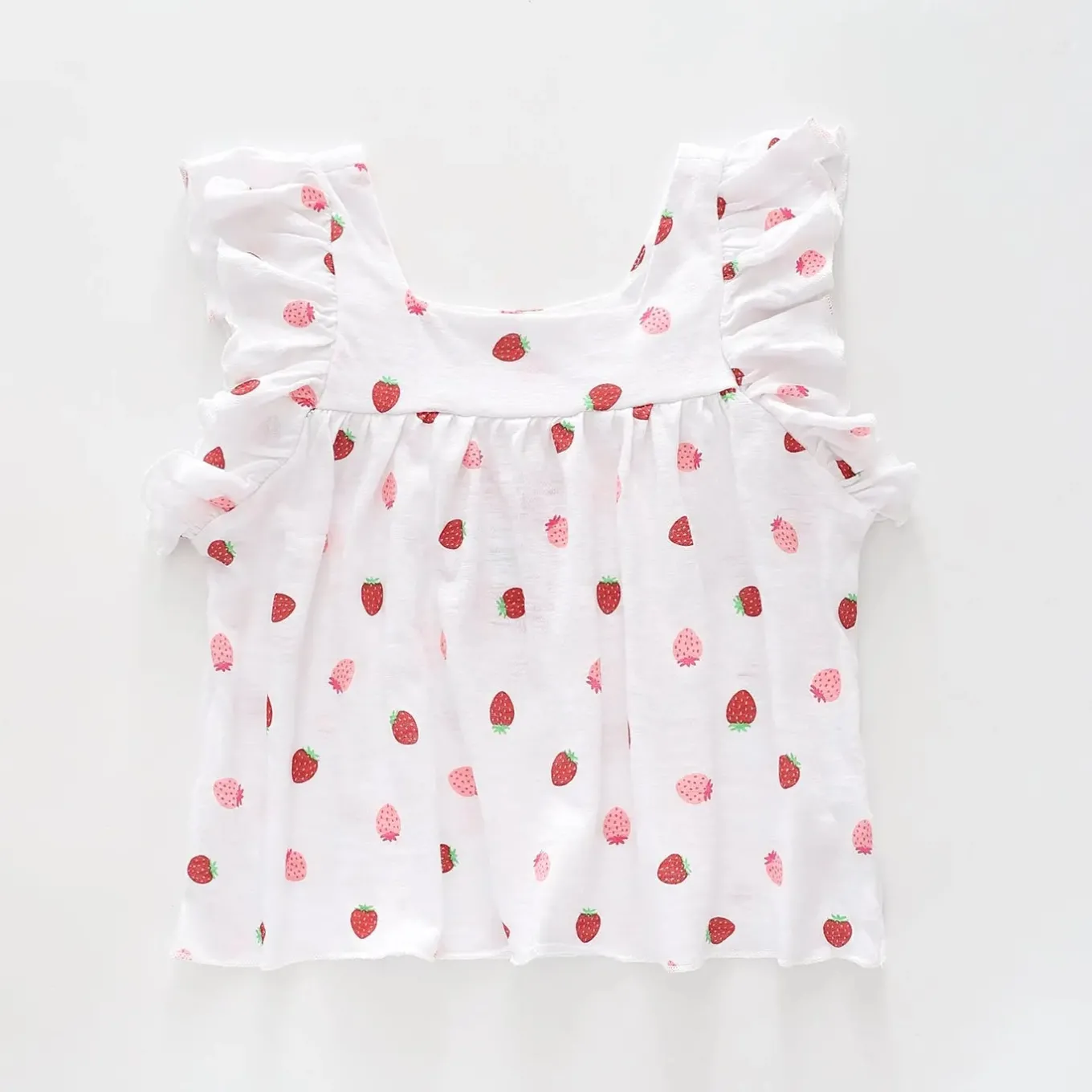 Girl's Strawberry Pink and White T-Shirt