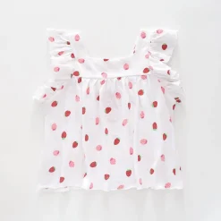 Girl's Strawberry Pink and White T-Shirt