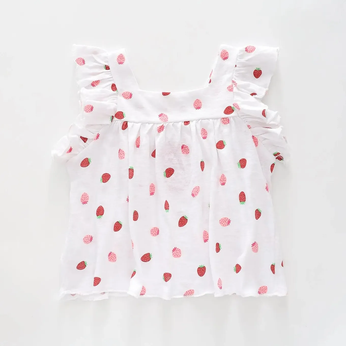 Girl's Strawberry Pink and White T-Shirt