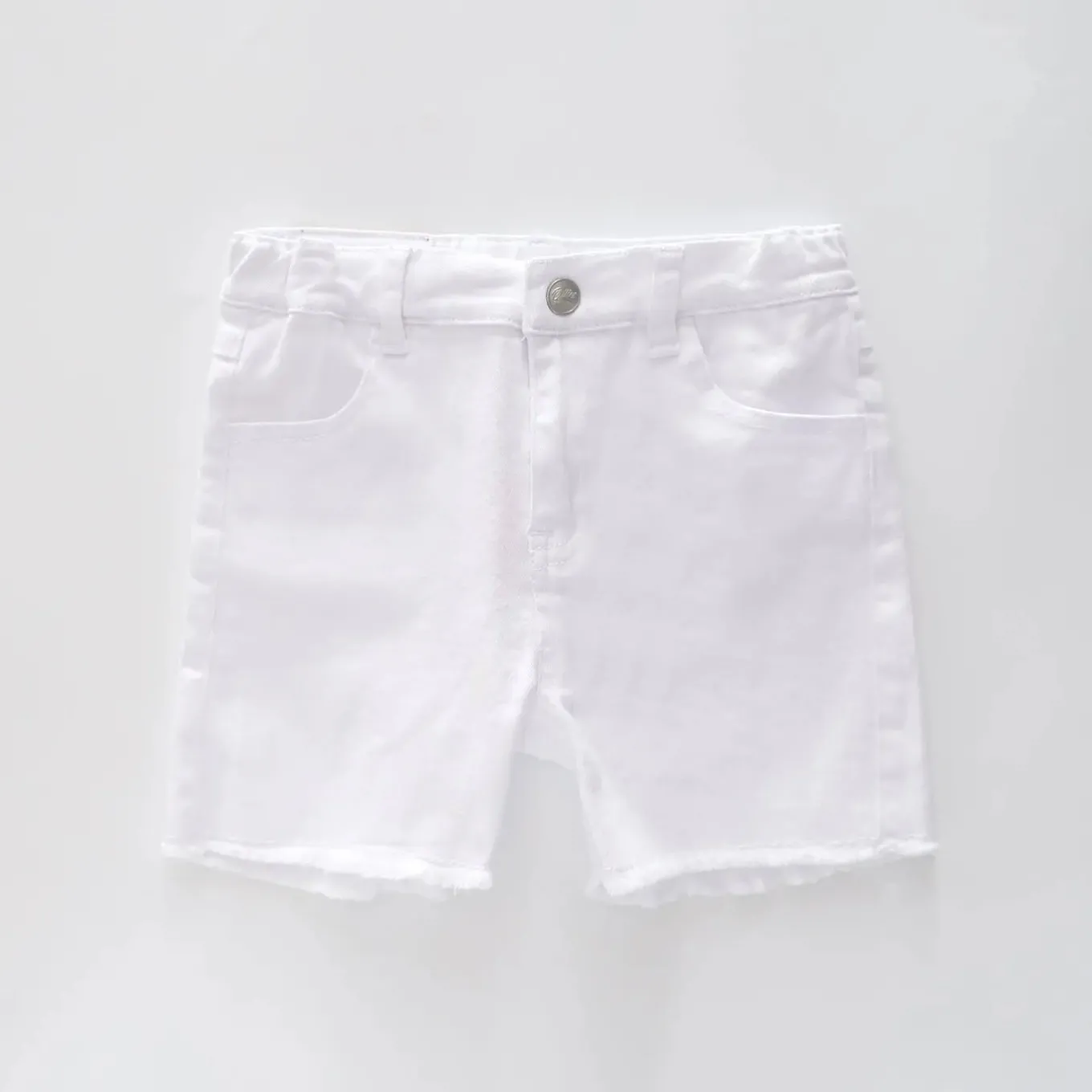 Girl's White Denim Shorts