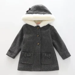 Girls' Wool Look Winter Coat