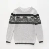 Grey Waffle Knit, Older Boys Jumper