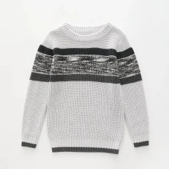 Grey Waffle Knit, Older Boys Jumper