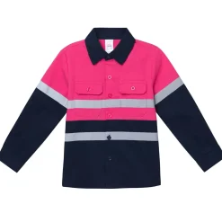 Hi Vis Tradie Work Shirt - Pink