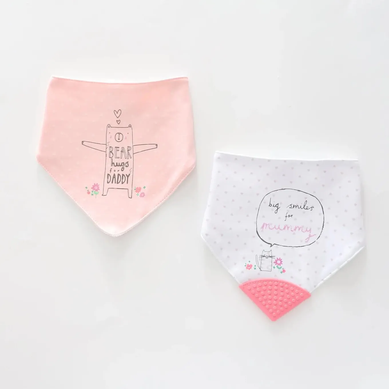Hugs and Smiles 2pc Bandana Bib Set