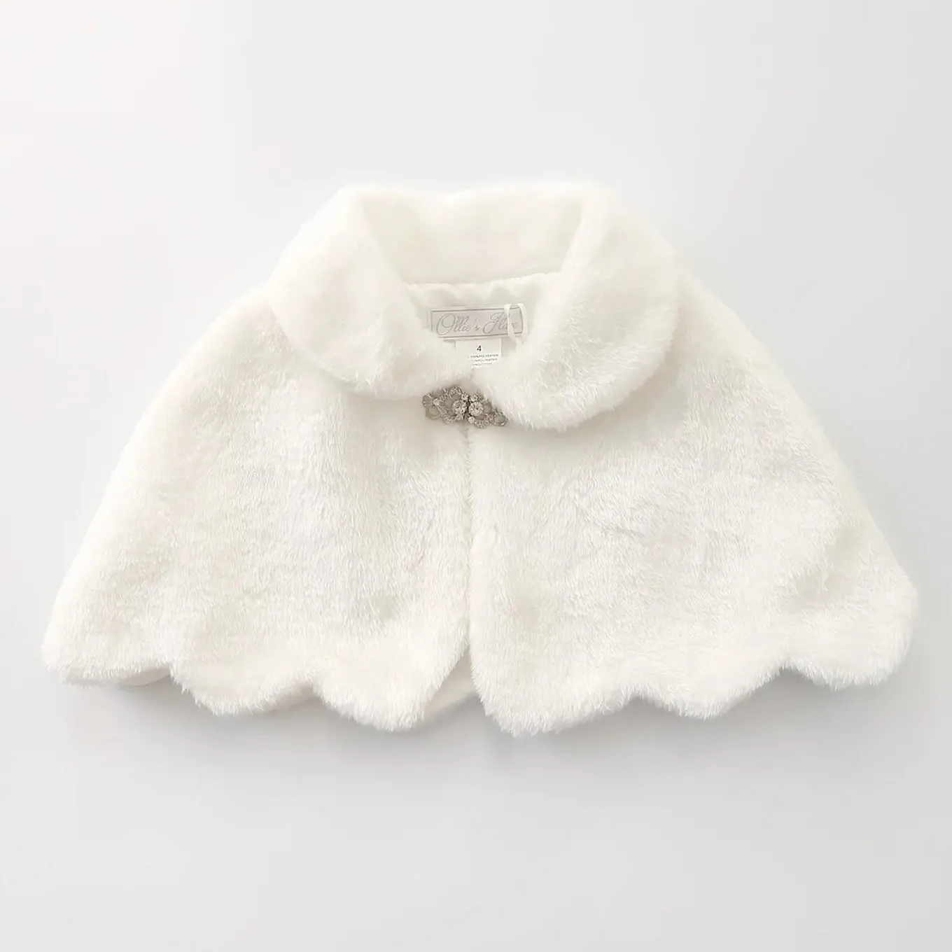 Ivory Faux Fur Stole Cape