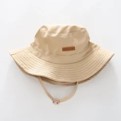 Junior Boys Beige Wide Brim Bucket Hat