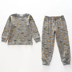 Junior Boys Construction Print PJ Set