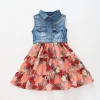 Junior Girls, Denim and Floral Dress