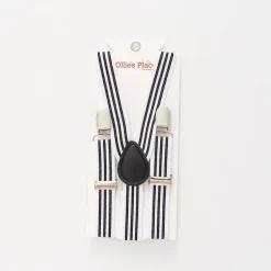 Kids Black Striped Suspenders