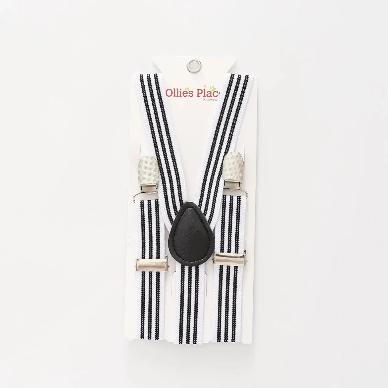 Kids Black Striped Suspenders