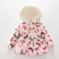 Kids Toddler Girl Butterfly Puffer Jacket