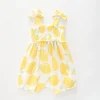 Lemon Cheesecloth Romper