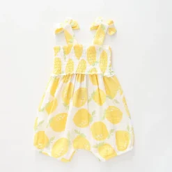Lemon Cheesecloth Romper